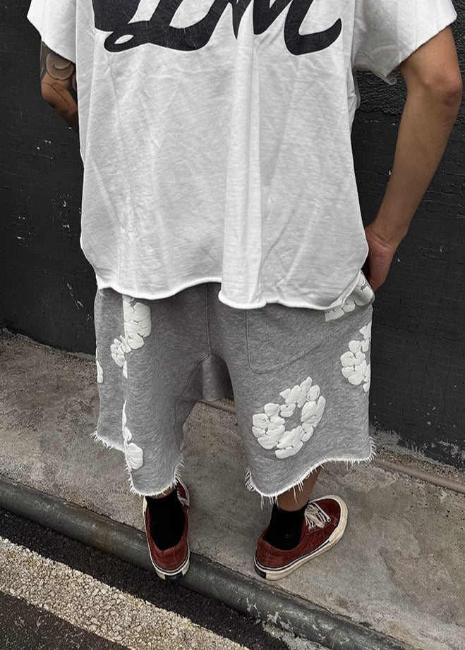 Locker geschnittene Shorts mit Blumenmuster