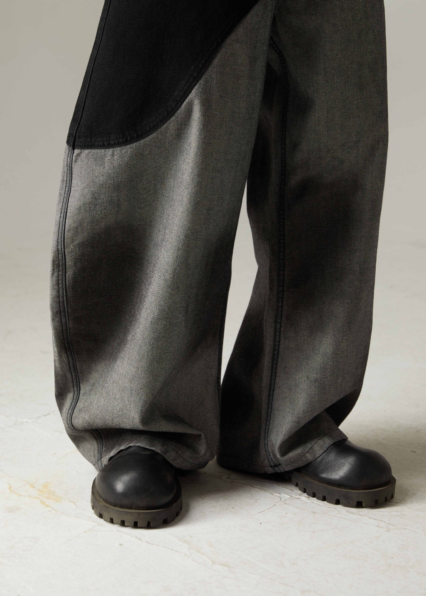 Gewaschene Patchwork-Jeans