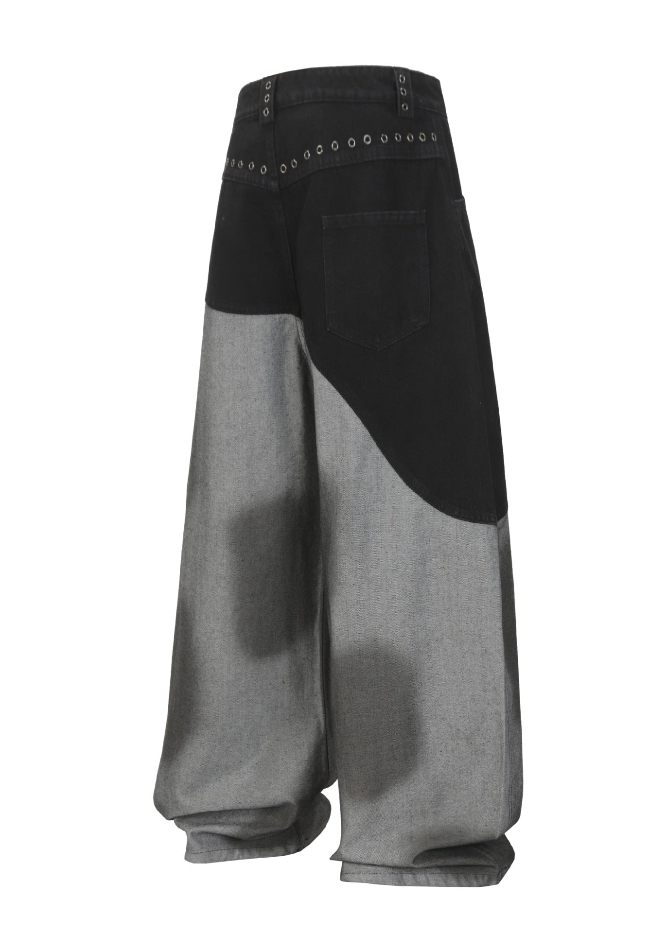 Gewaschene Patchwork-Jeans