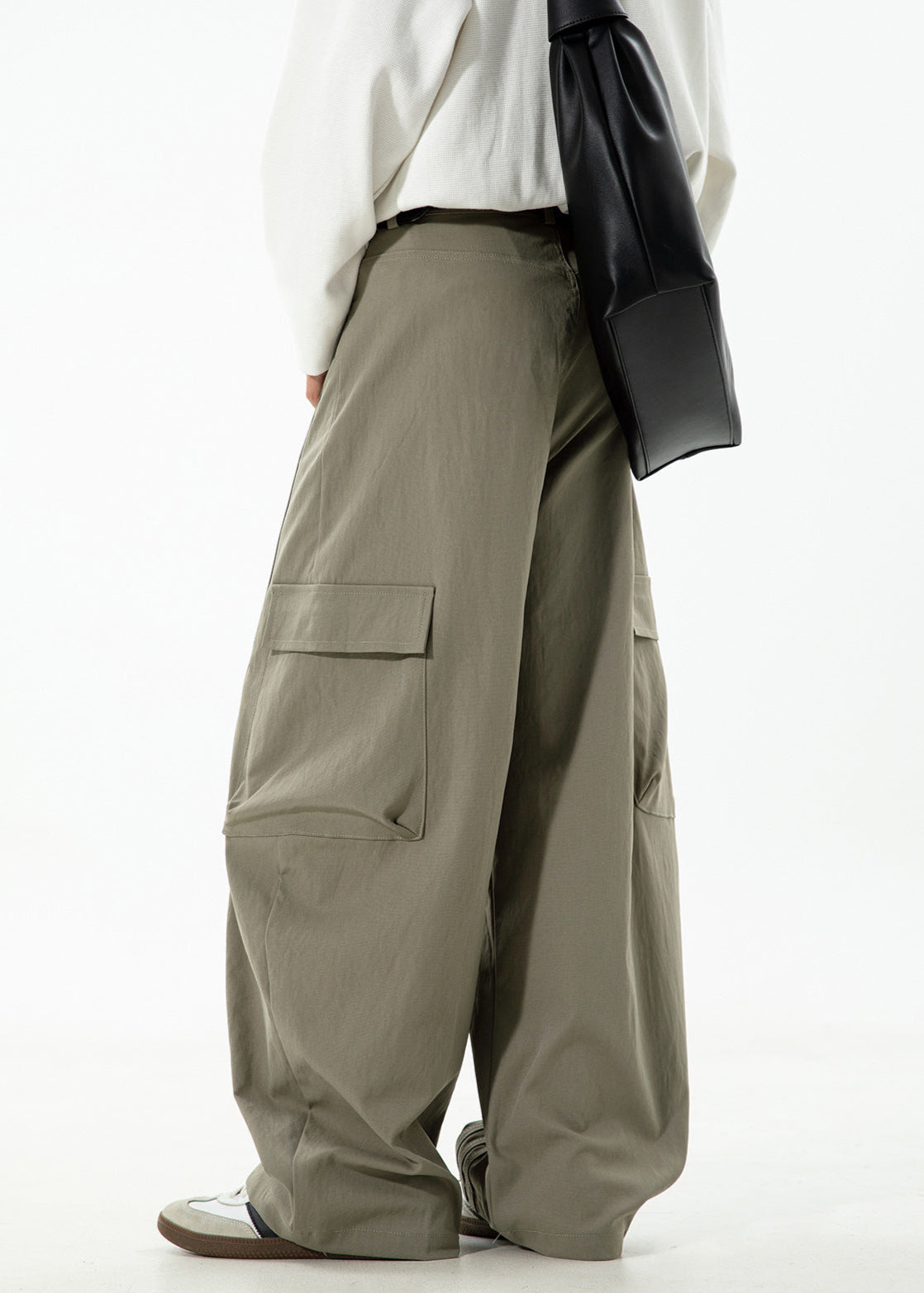 Wide-Leg Utility Cargo Pants