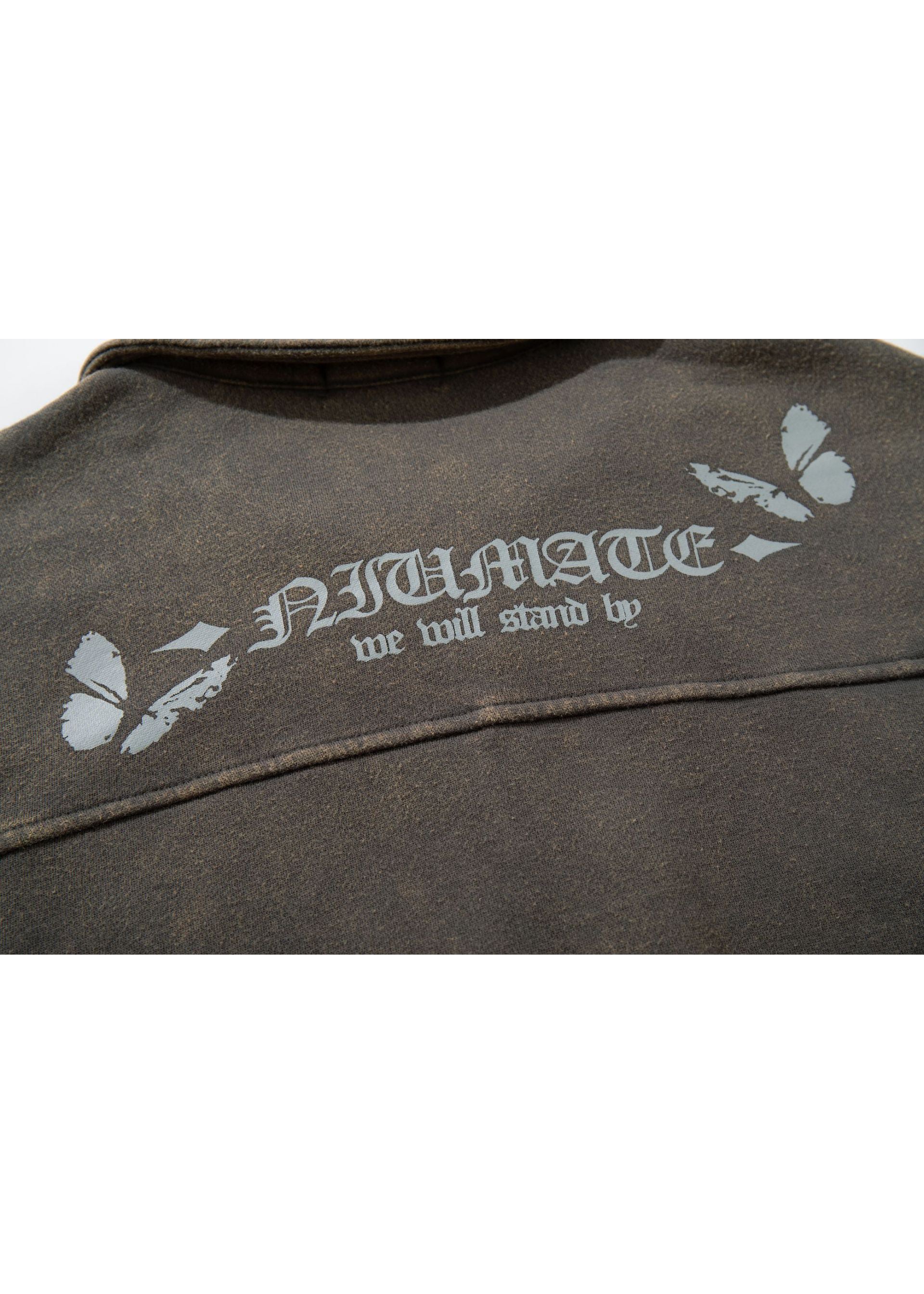 Veste délavée à fermeture éclair graphique