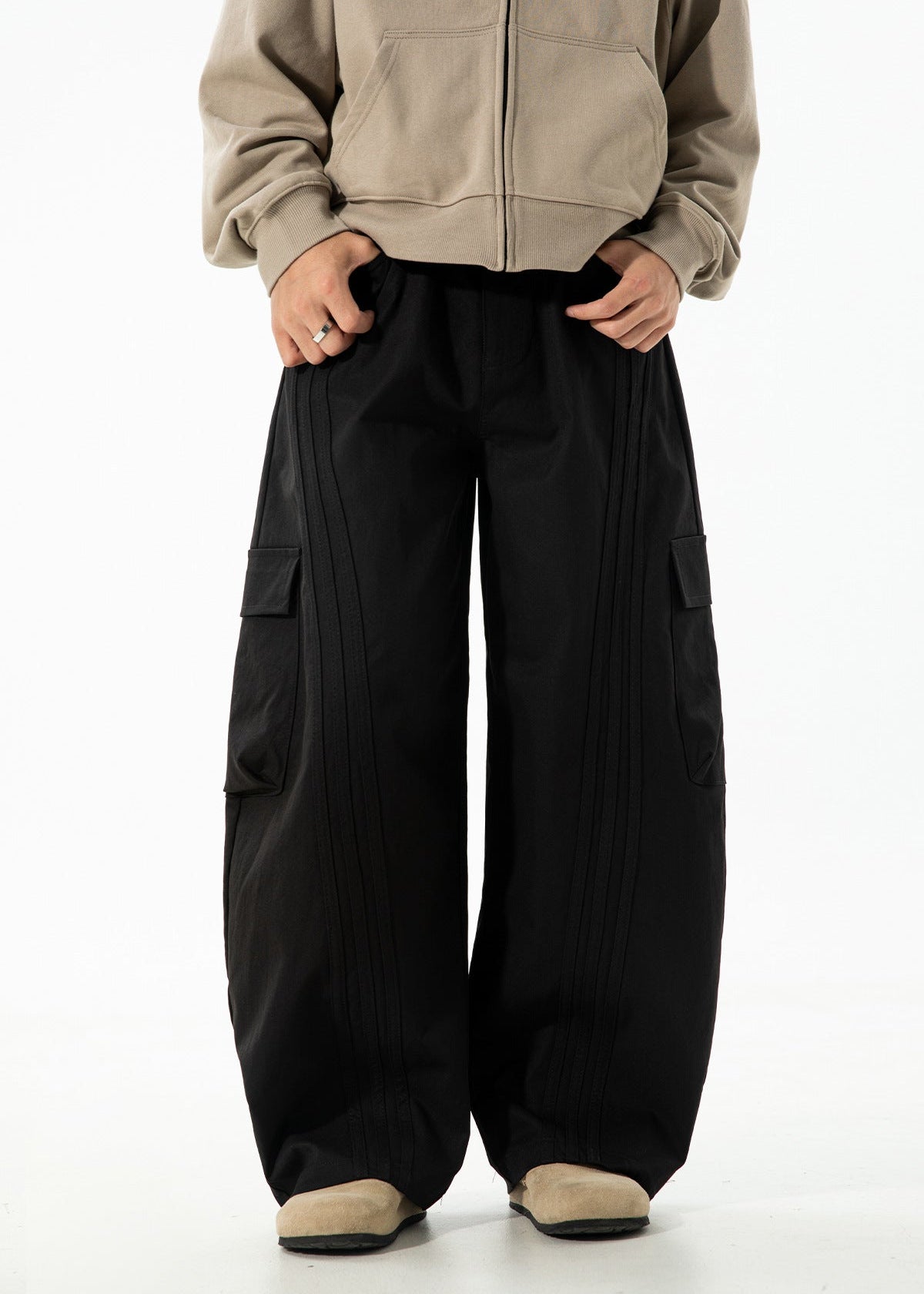 Wide-Leg Utility Cargo Pants