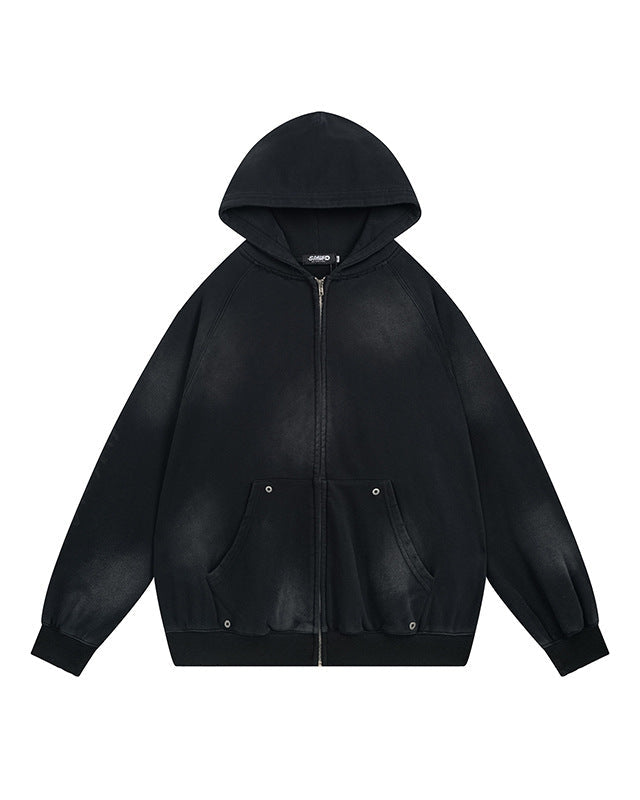 Sweat à capuche avec patch brodé en détresse