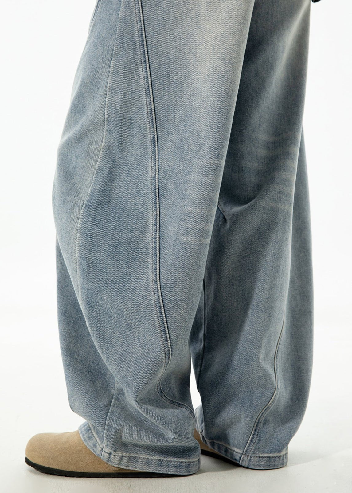 3D Panel Stitch Baggy Jeans - Rick Circus