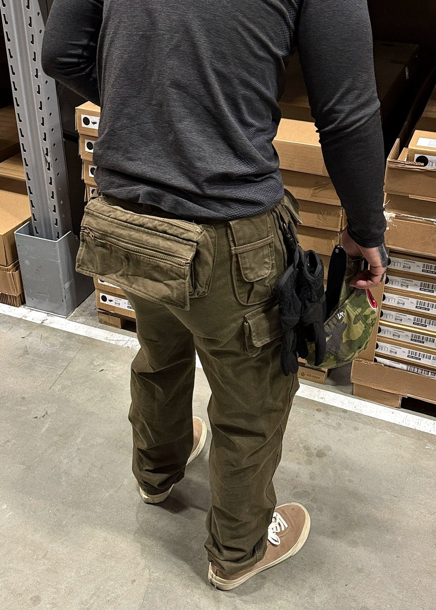 Vintage Multi-Pocket Washed Utility Pants