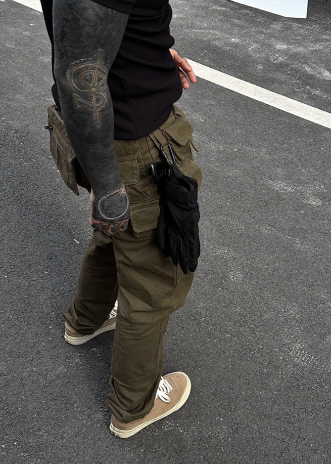 Vintage Multi-Pocket Washed Utility Pants