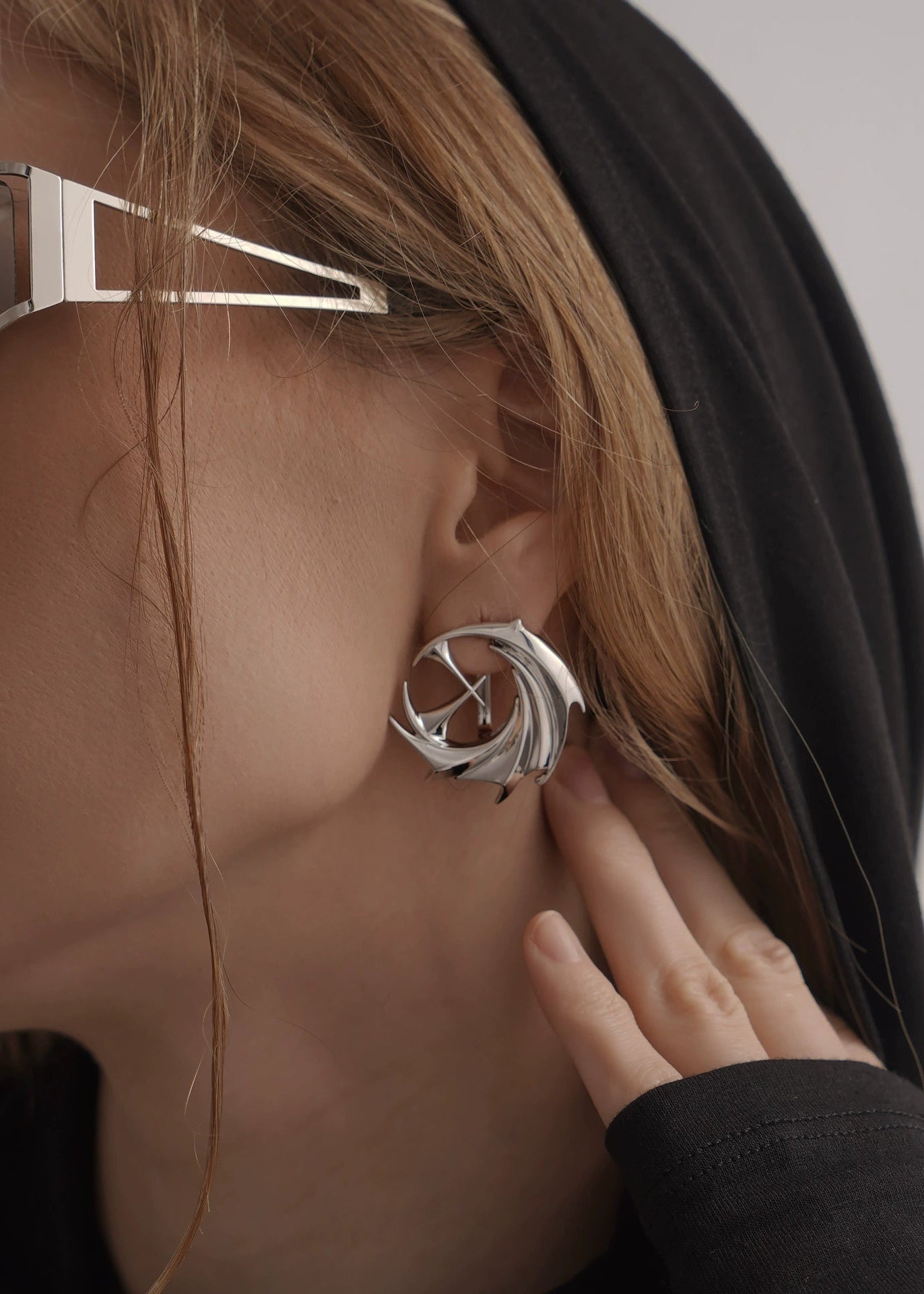Avant - Garde Winged Swirl Earrings - Rick Circus