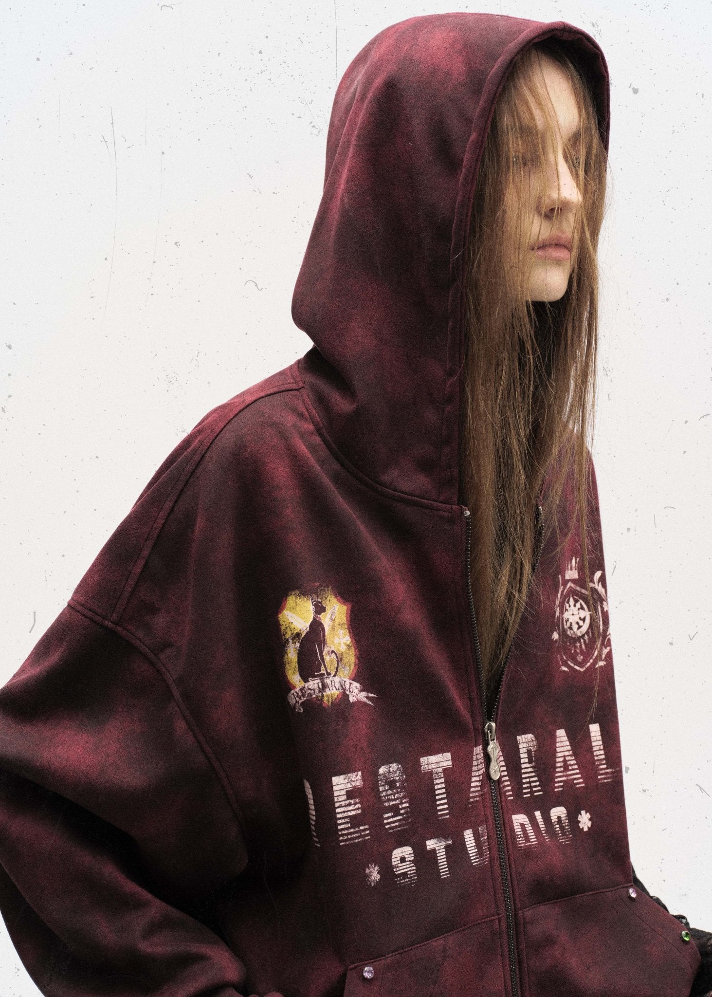 Badge Embroidery Letter Tie - Dye Hoodie - Rick Circus