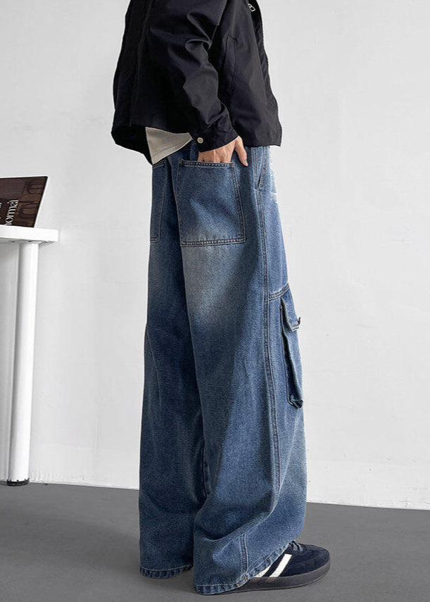 Baggy Denim Cargo Pants - Rick Circus