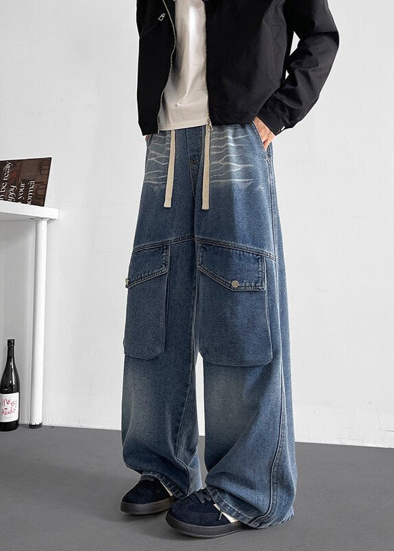 Baggy Denim Cargo Pants - Rick Circus
