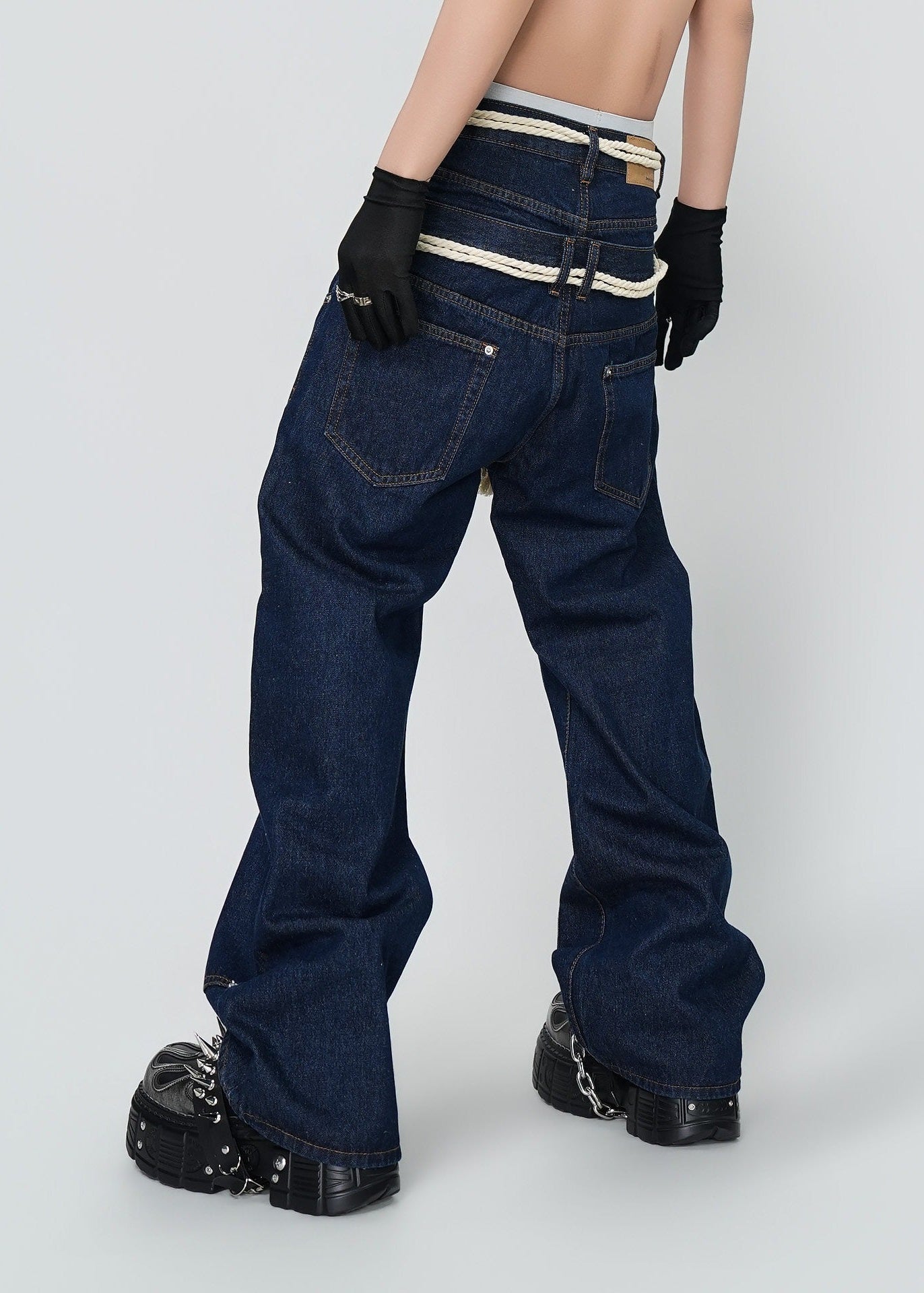 Baggy Double Waist Jeans - Rick Circus