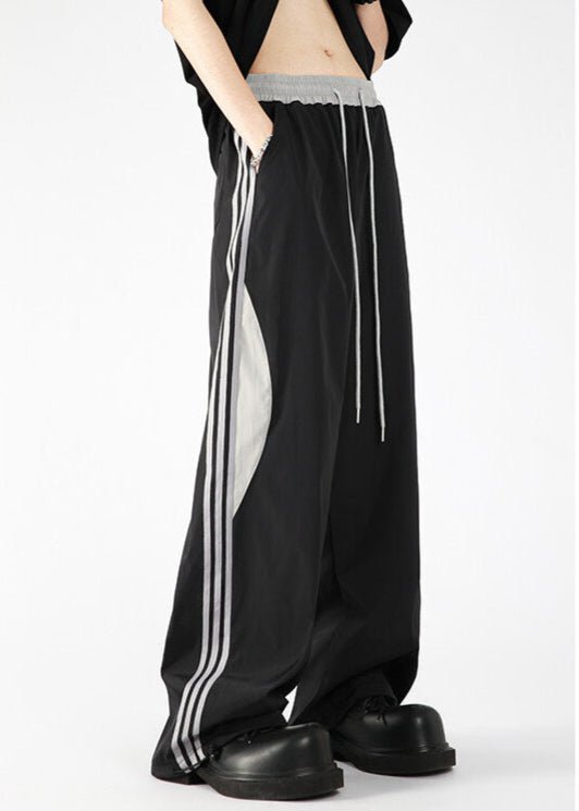 Baggy Striped Panel Wide - Leg Sweatpants - Rick Circus