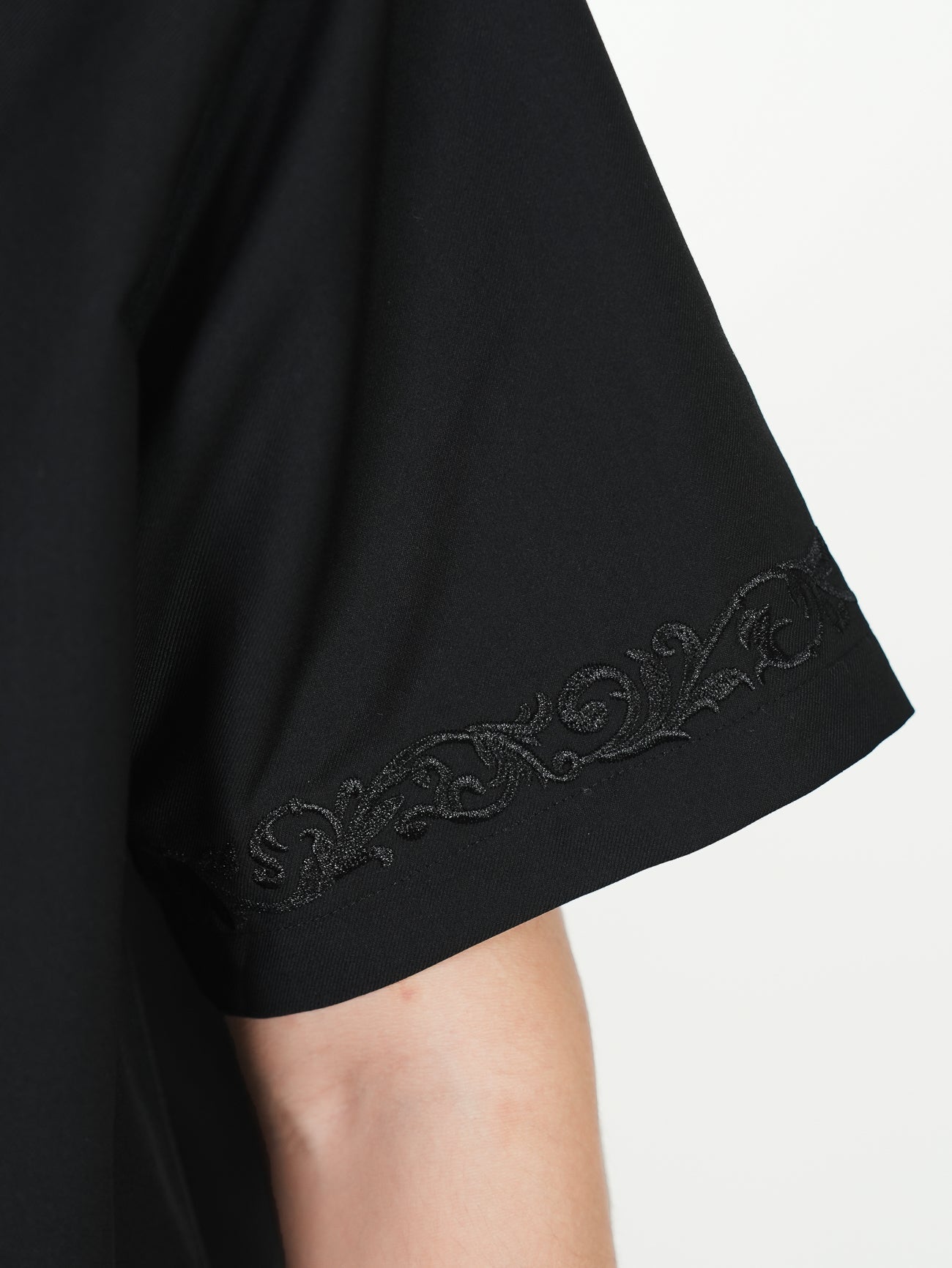 Black Embroidered Short Sleeve Shirt - Rick Circus