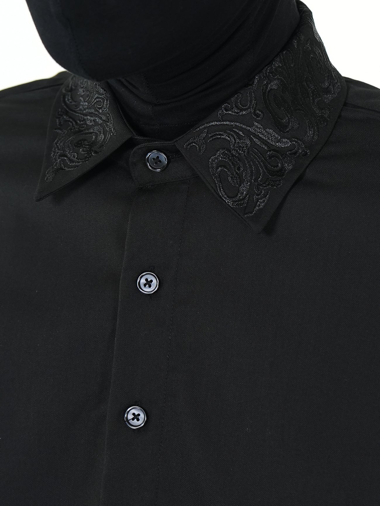 Black Embroidered Short Sleeve Shirt - Rick Circus
