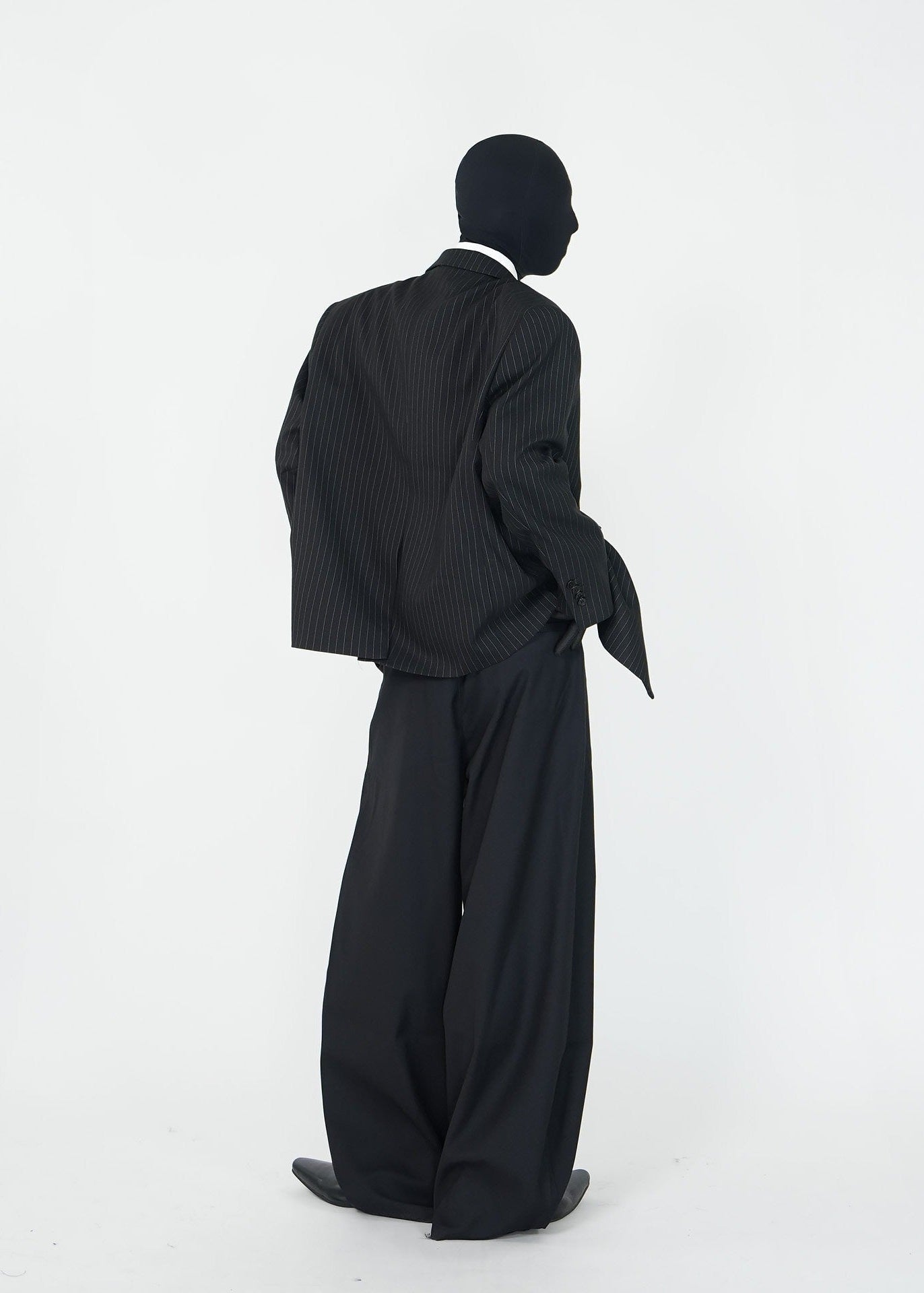 Black Pinstripe Structured Blazer - Rick Circus