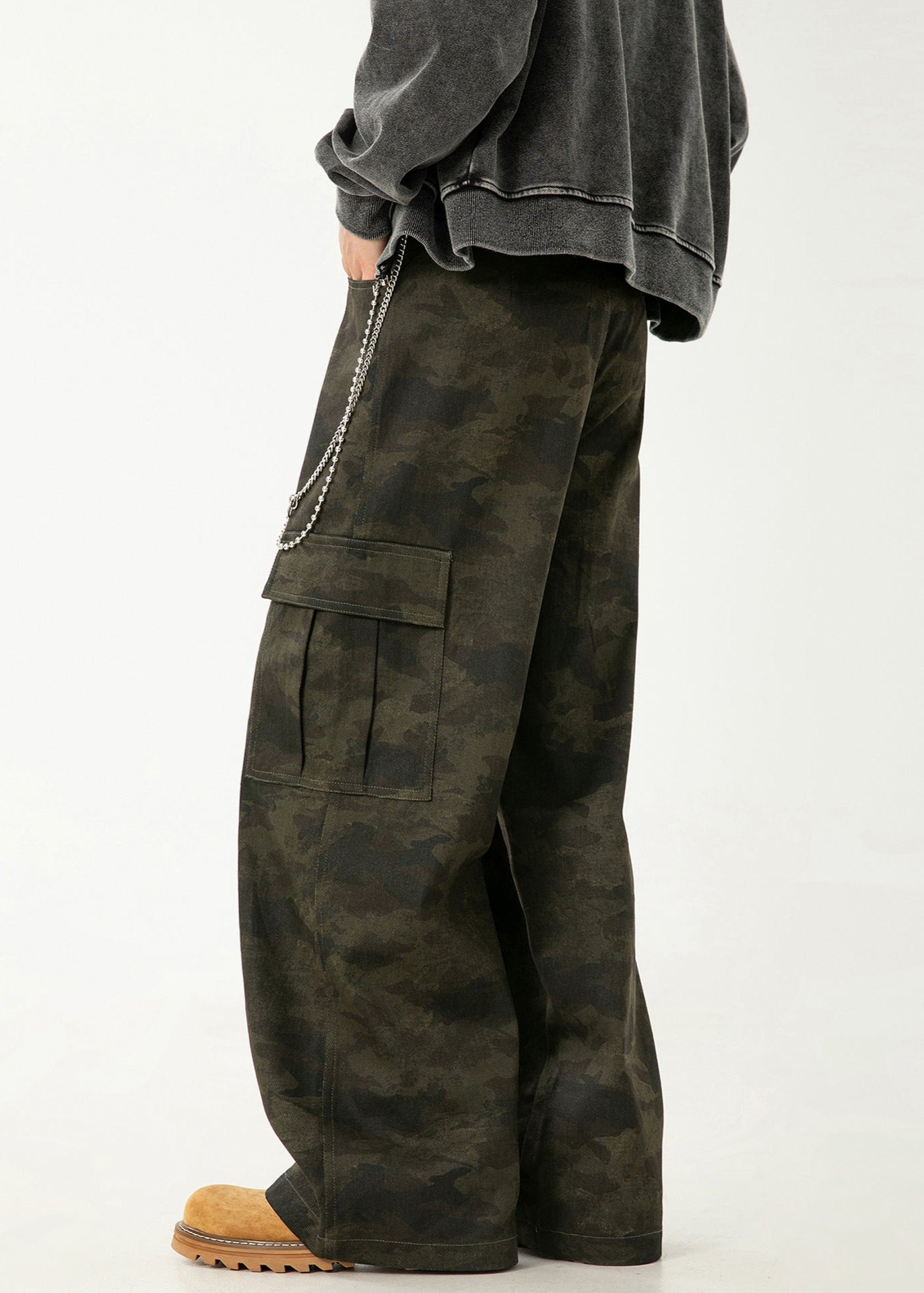 Camo Cargo Wide - Leg Pants - Rick Circus