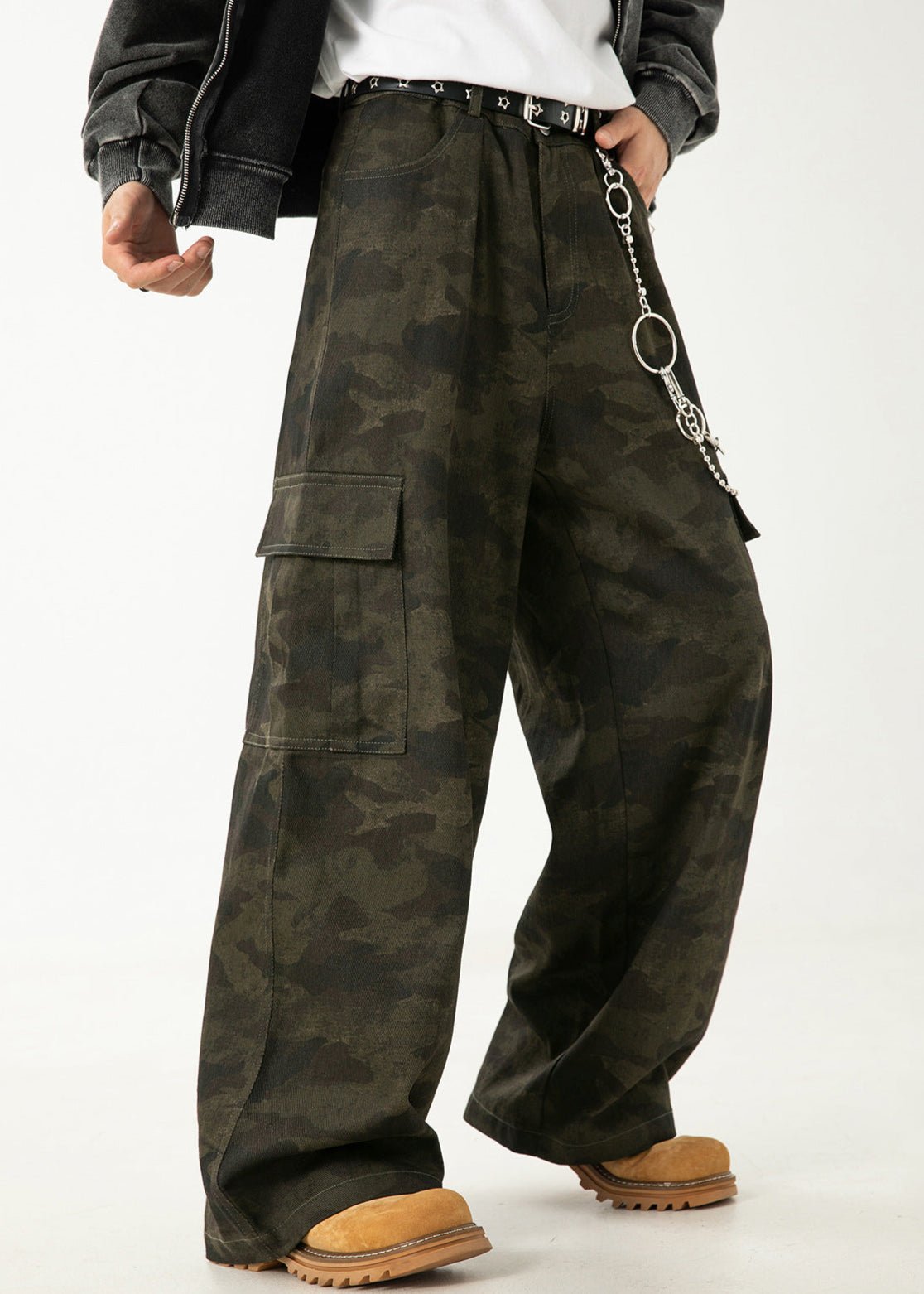 Camo Cargo Wide - Leg Pants - Rick Circus