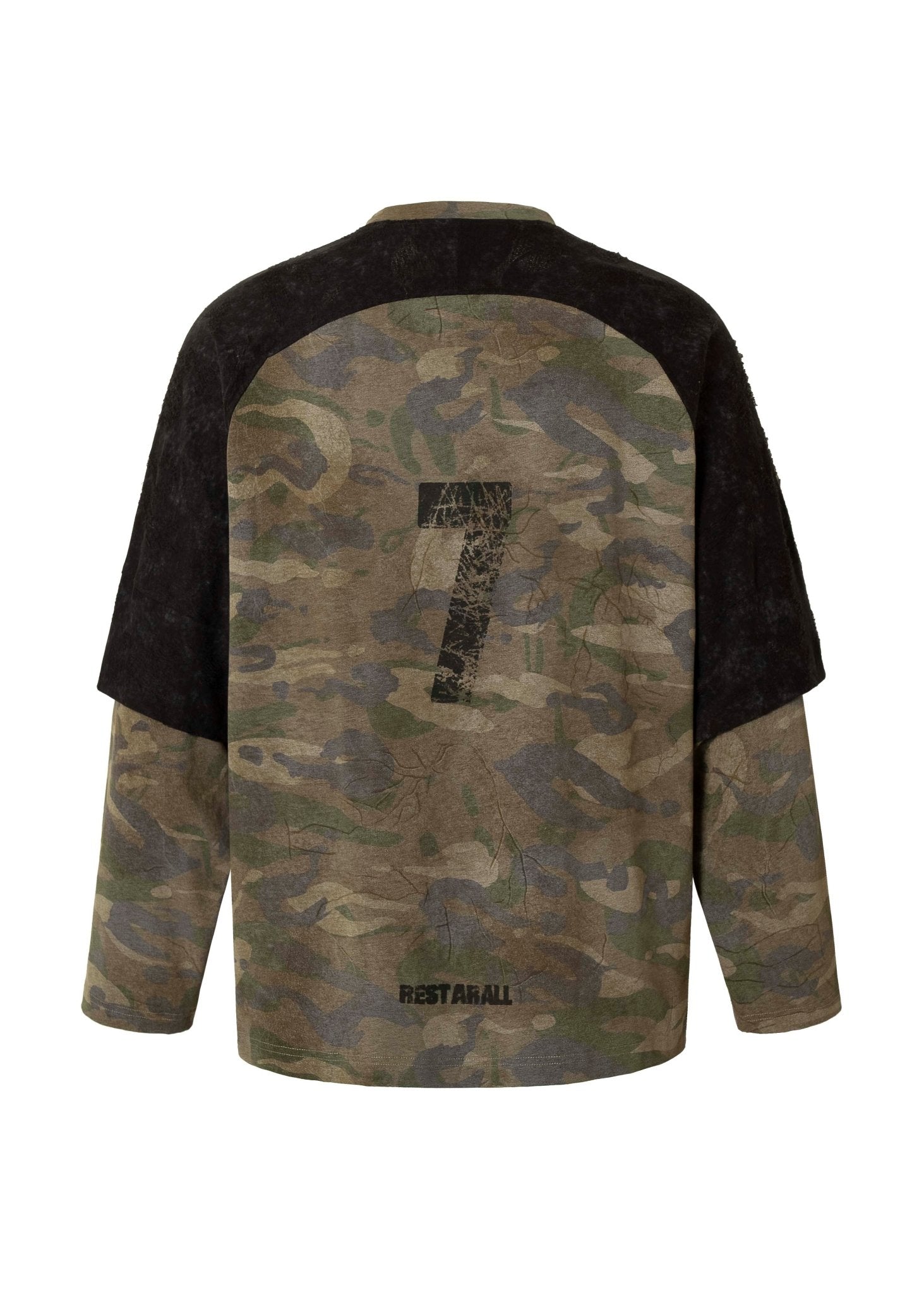Camo Color - Block Spliced Long Sleeve T-Shirt - Rick Circus