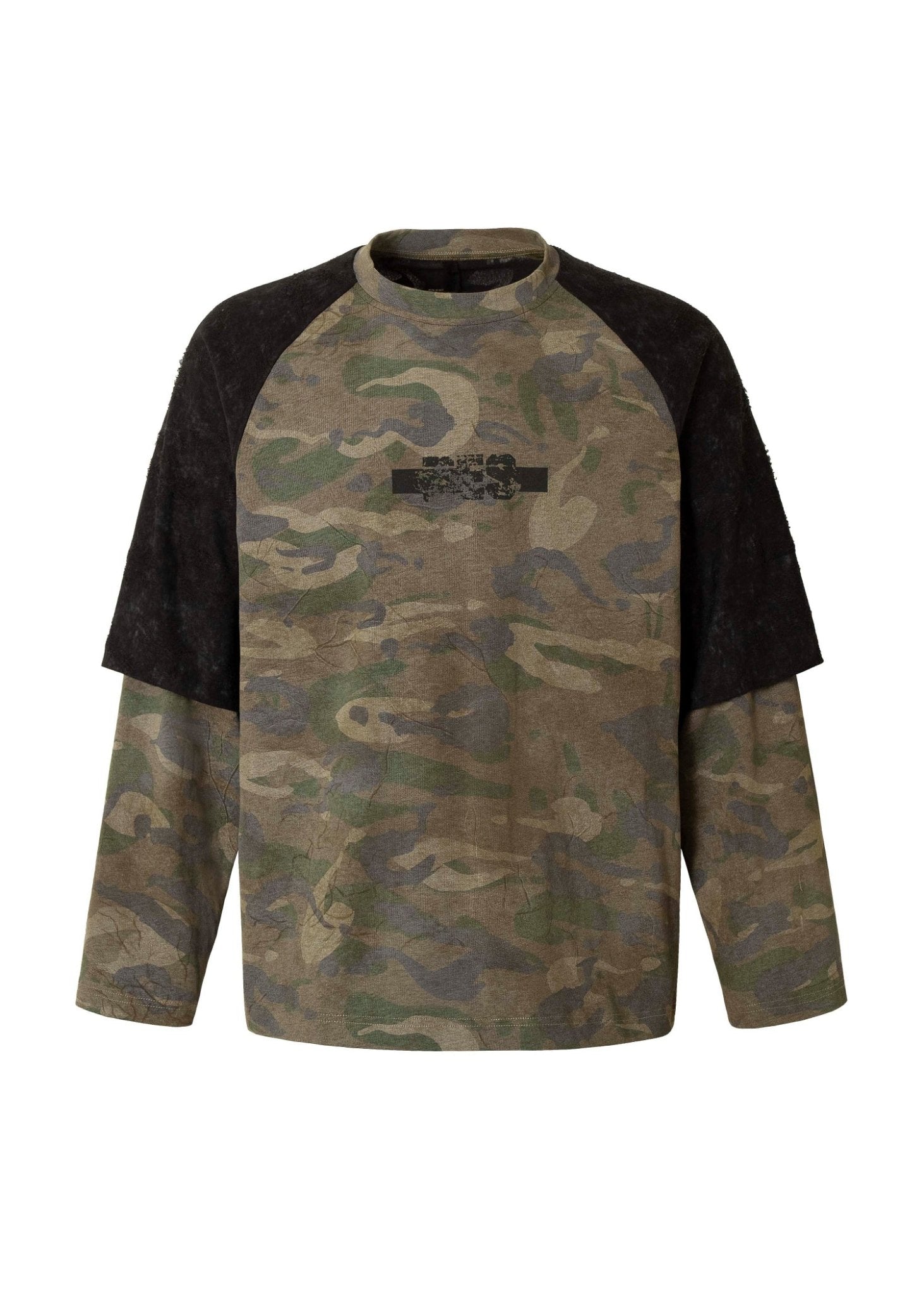 Camo Color - Block Spliced Long Sleeve T-Shirt - Rick Circus