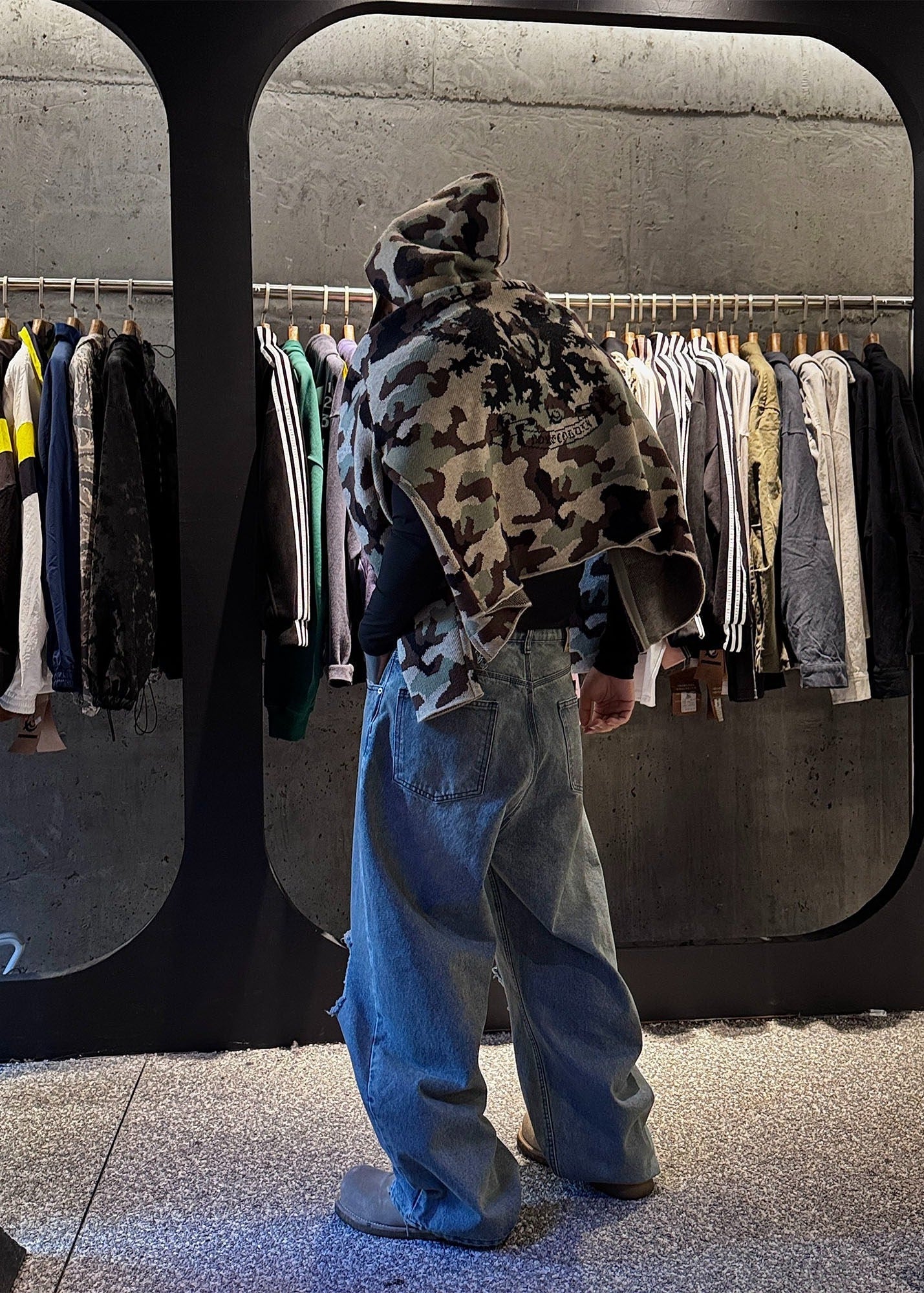 Camouflage Knit Zip Hoodie - Rick Circus