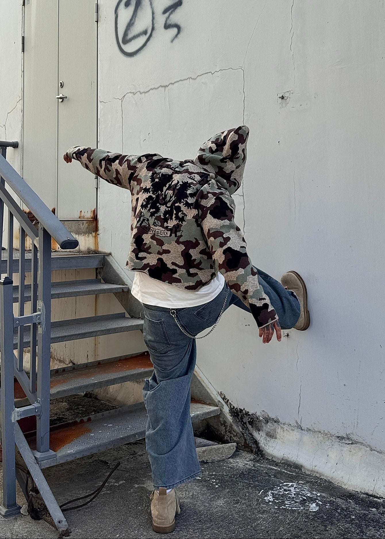 Camouflage Knit Zip Hoodie - Rick Circus