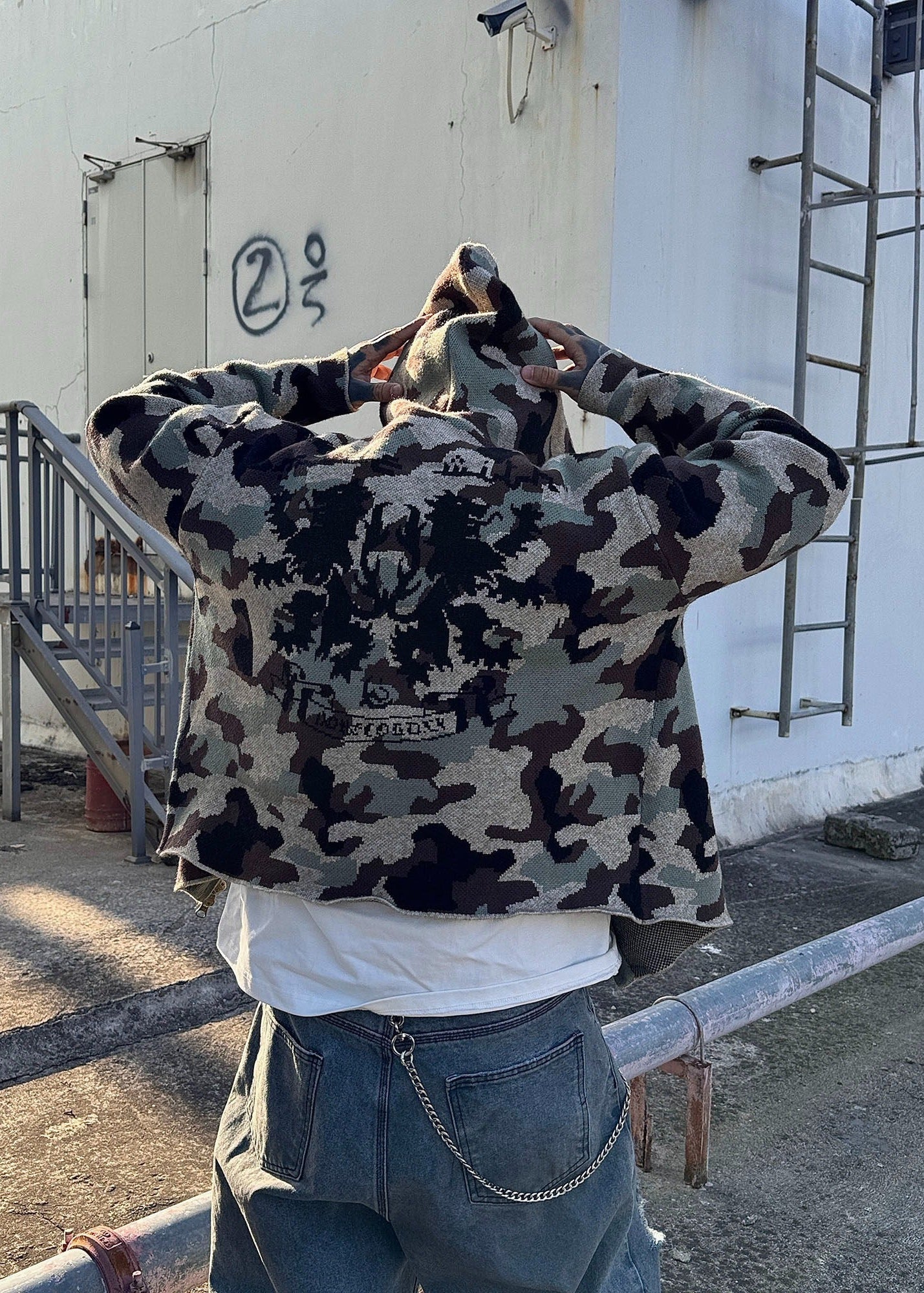 Camouflage Knit Zip Hoodie - Rick Circus