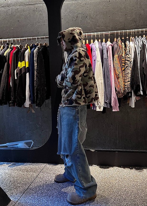 Camouflage Knit Zip Hoodie - Rick Circus