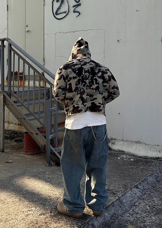 Camouflage Knit Zip Hoodie - Rick Circus