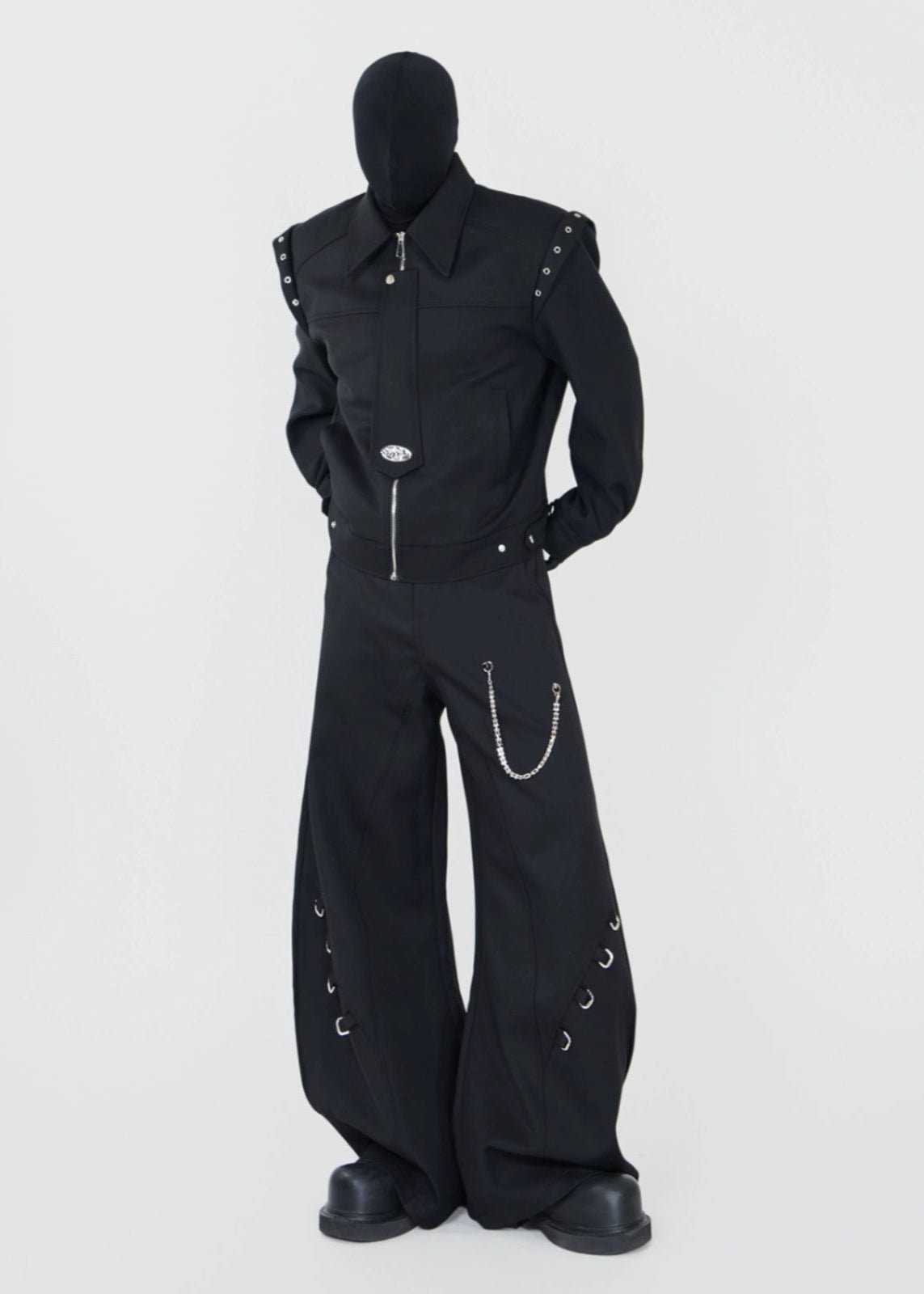 Chain Detail Wide - Leg Trousers - Rick Circus