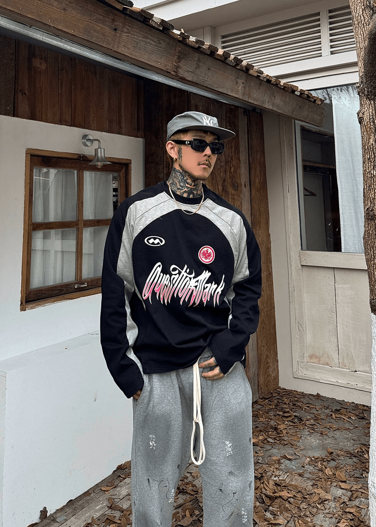 Colorblock Graphic Long Sleeve Tee - Rick Circus