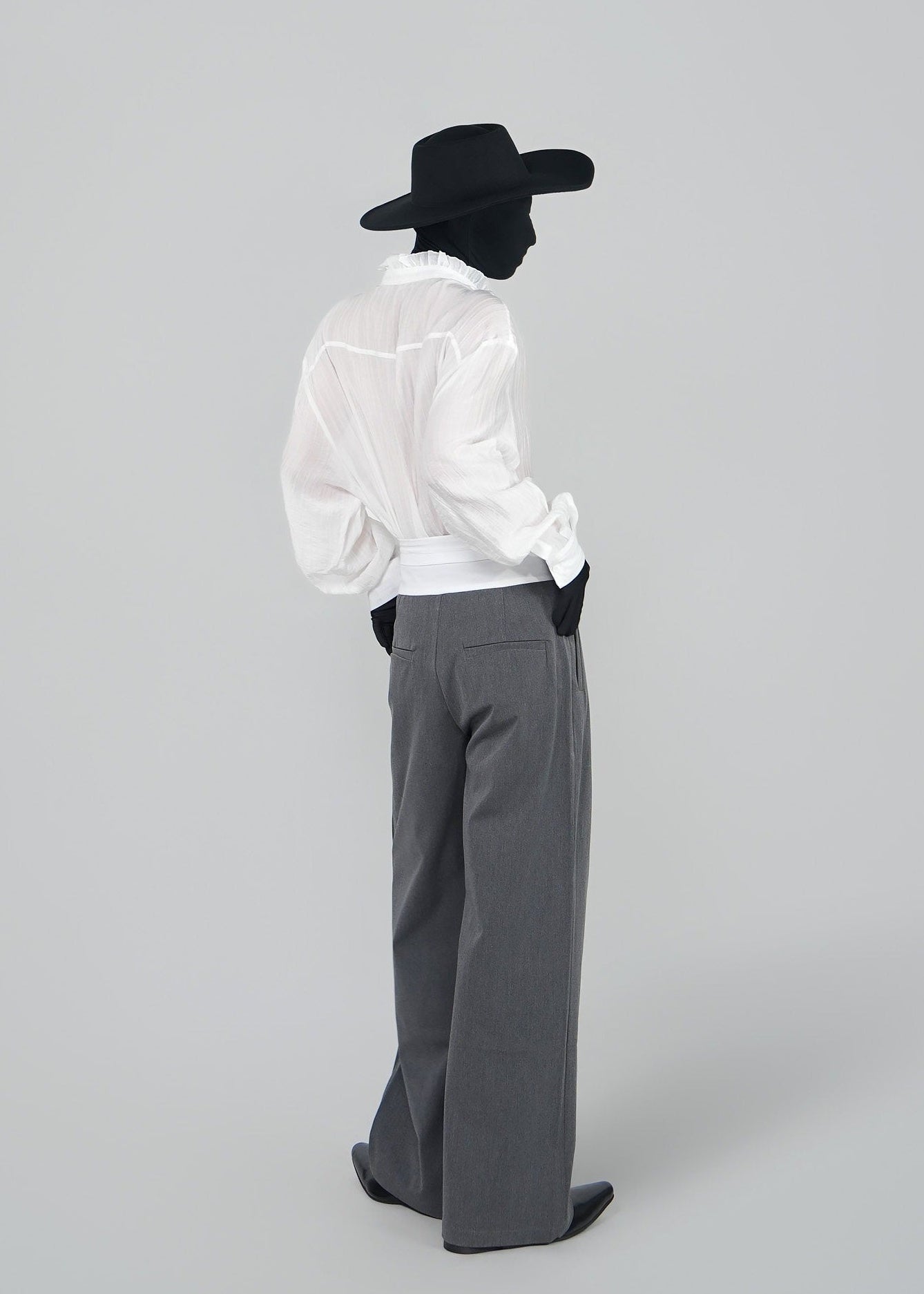 Contrast High Waist Wide Leg Pants - Rick Circus