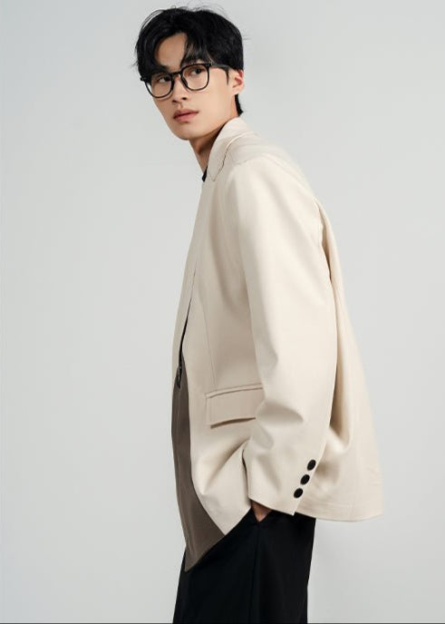 Contrast Panel Double - Breasted Blazer - Rick Circus