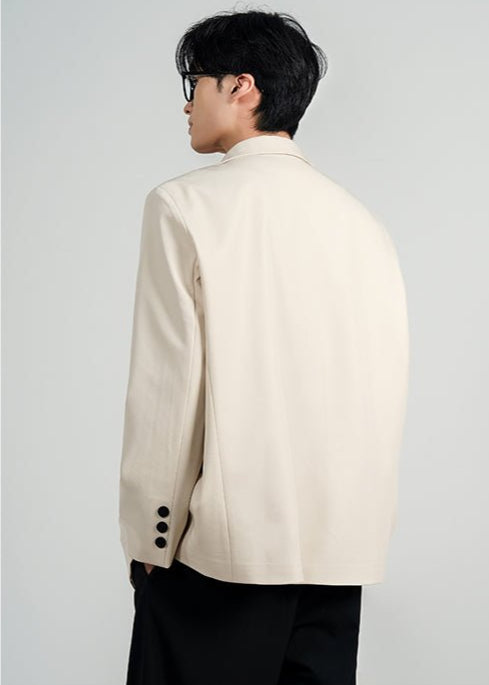Contrast Panel Double - Breasted Blazer - Rick Circus