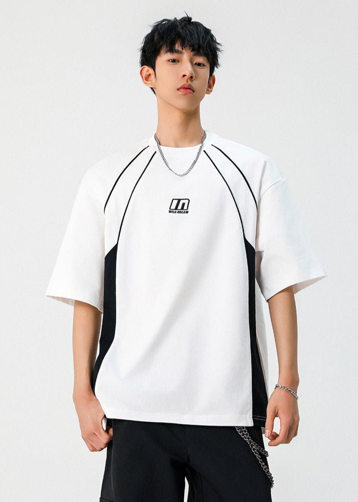 Contrast Panel Oversized Sports T-Shirt - Rick Circus