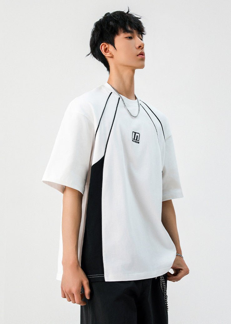Contrast Panel Oversized Sports T-Shirt - Rick Circus