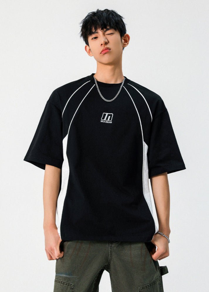 Contrast Panel Oversized Sports T-Shirt - Rick Circus