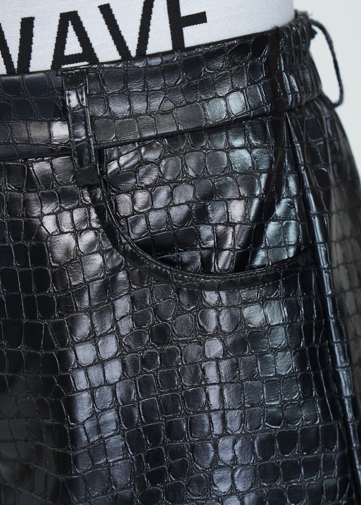 Croc - Embossed PU Leather Pants - Rick Circus