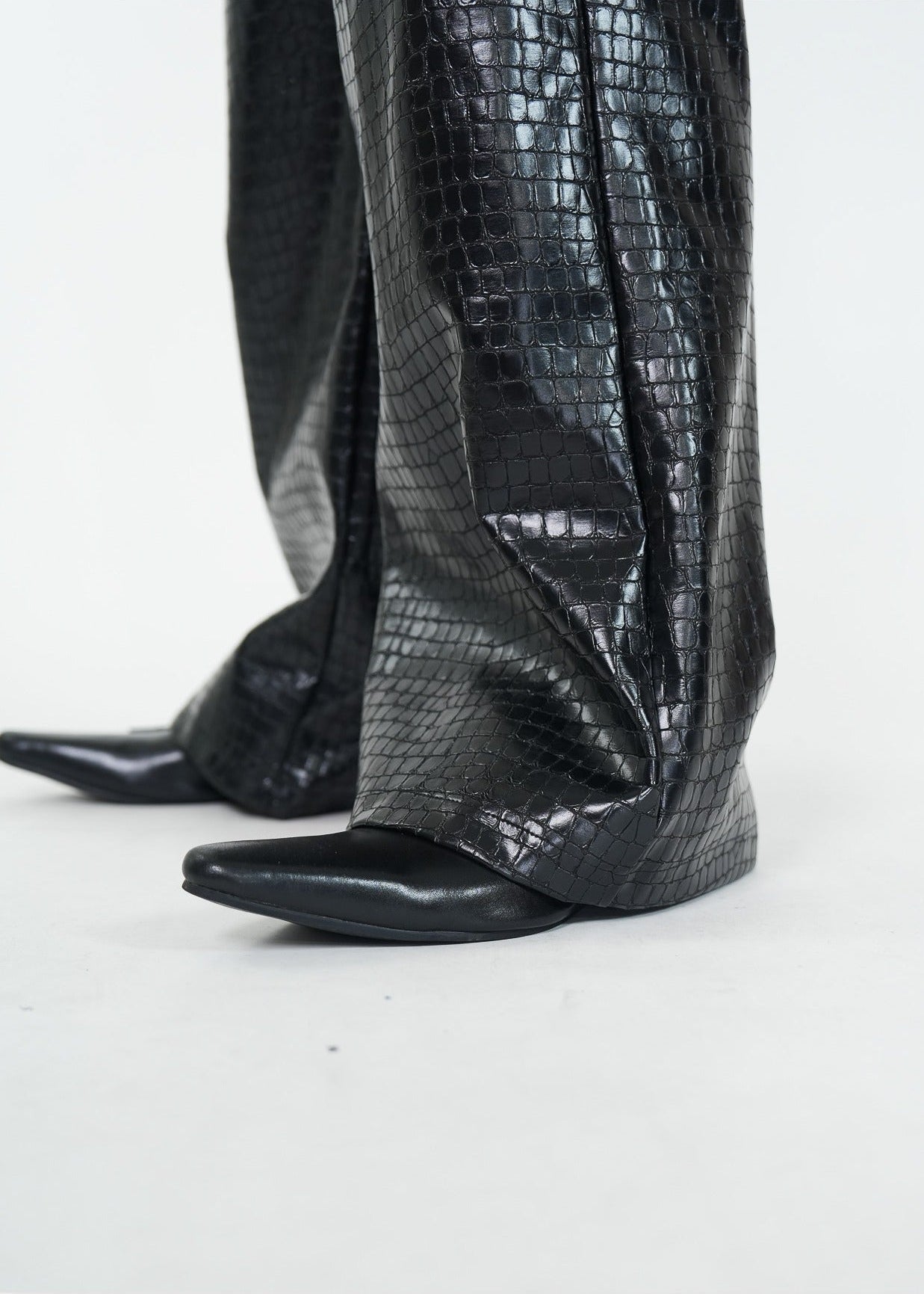 Croc - Embossed PU Leather Pants - Rick Circus