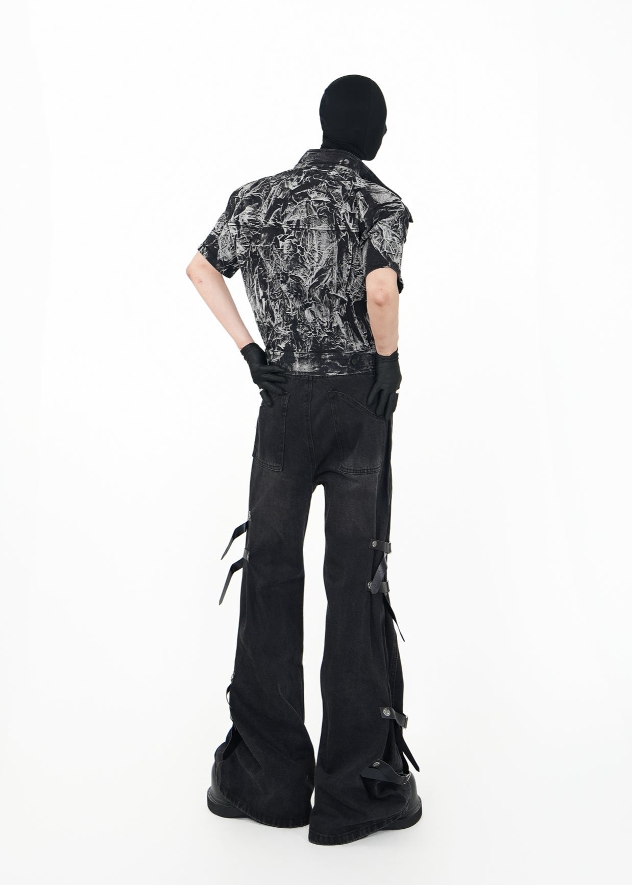 Cropped Distressed Print Shirt - Rick Circus