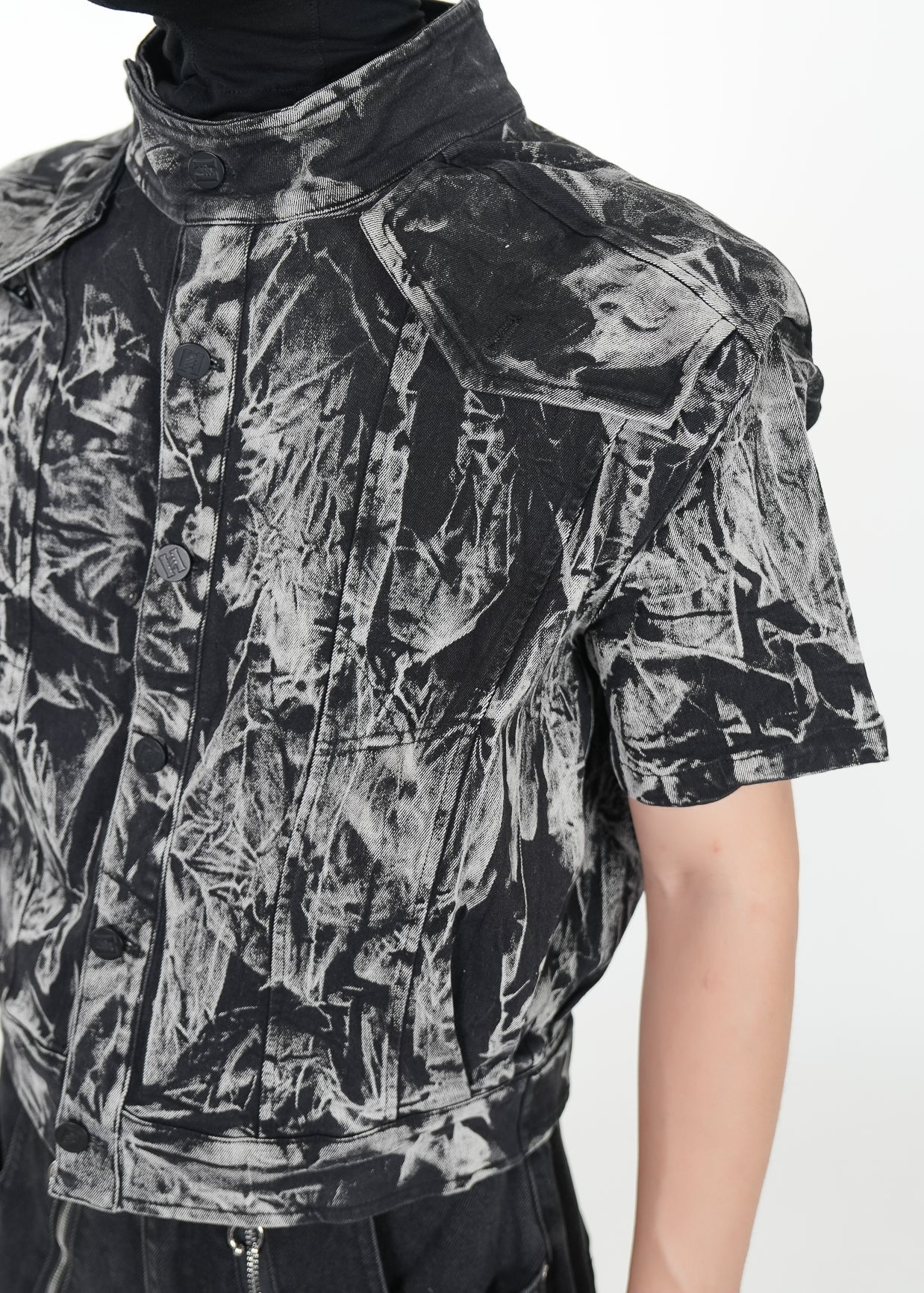 Cropped Distressed Print Shirt - Rick Circus