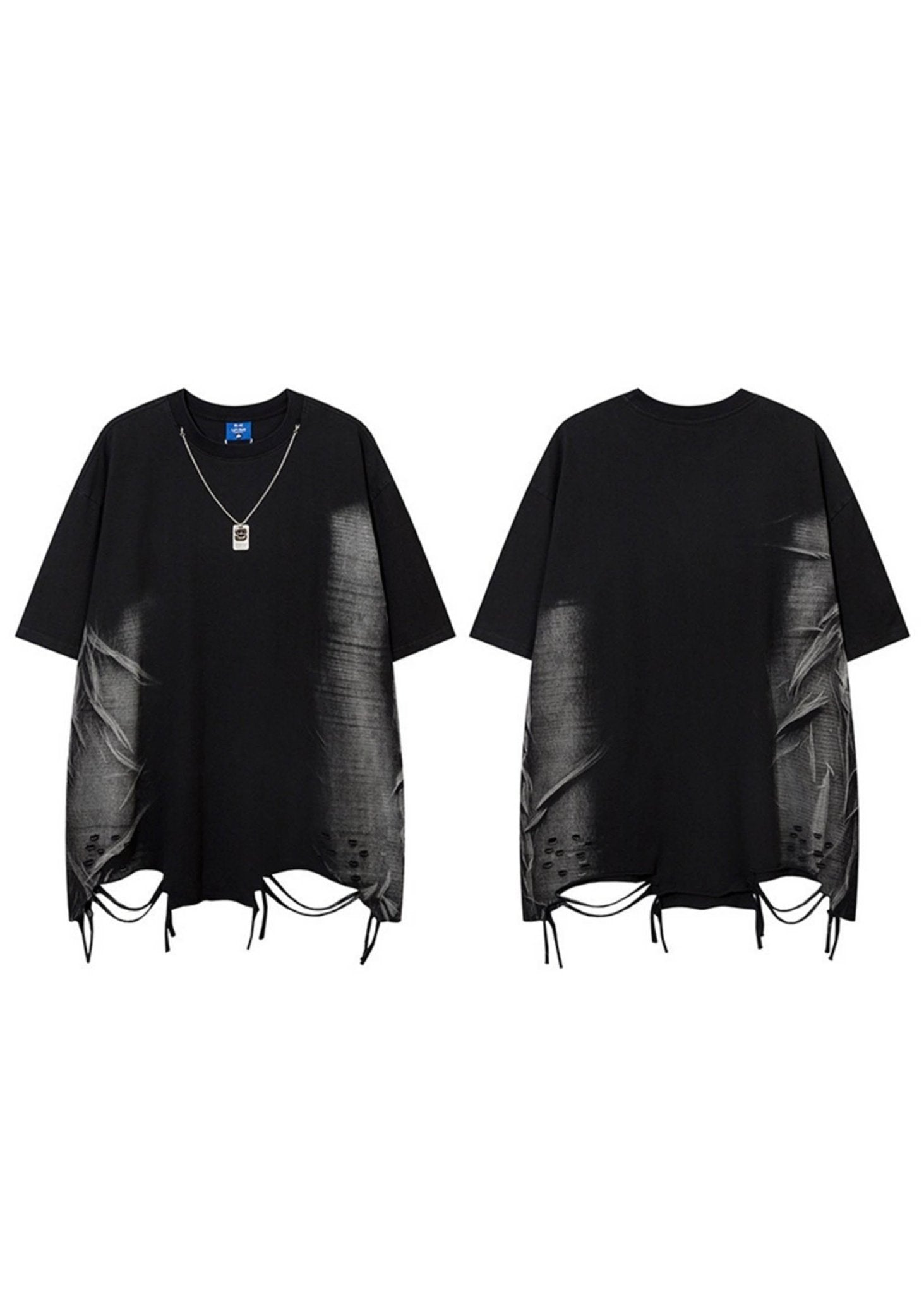 Dark Irregular Hem T-Shirt - Rick Circus