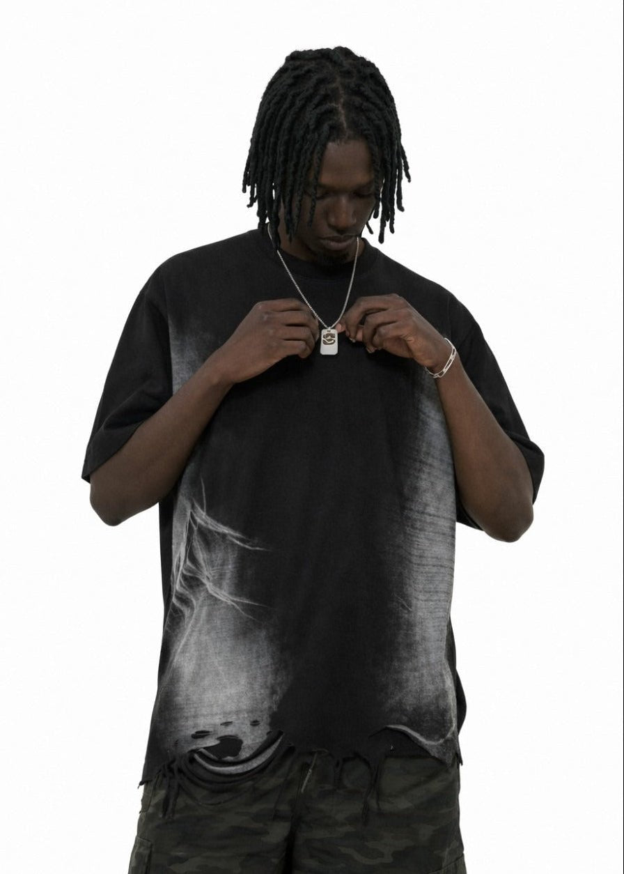 Dark Irregular Hem T-Shirt - Rick Circus