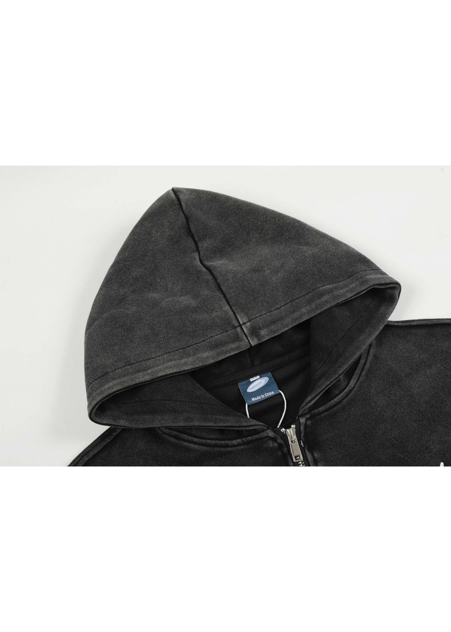 Dark Streetwear Washed Zip - Up Hoodie Jacket - Rick Circus