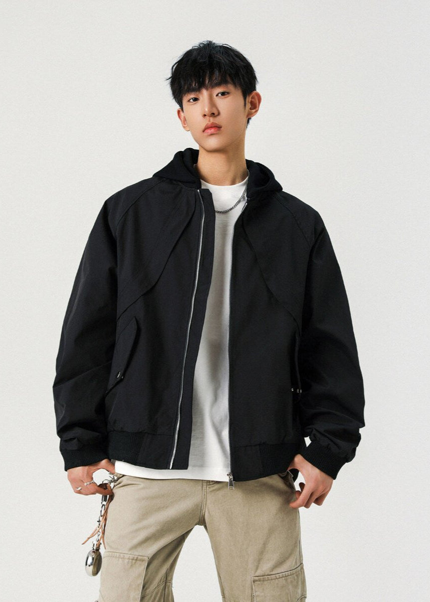 Detachable Hood Bomber Jacket - Rick Circus