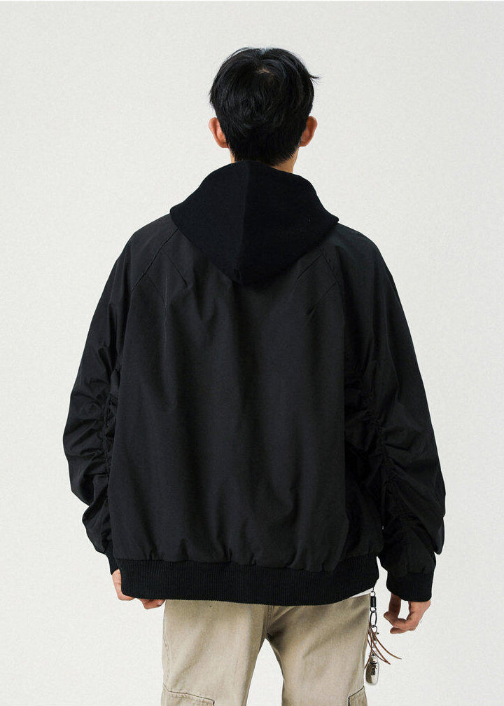 Detachable Hood Bomber Jacket - Rick Circus
