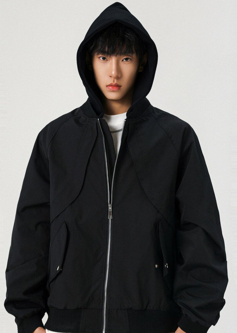 Detachable Hood Bomber Jacket - Rick Circus