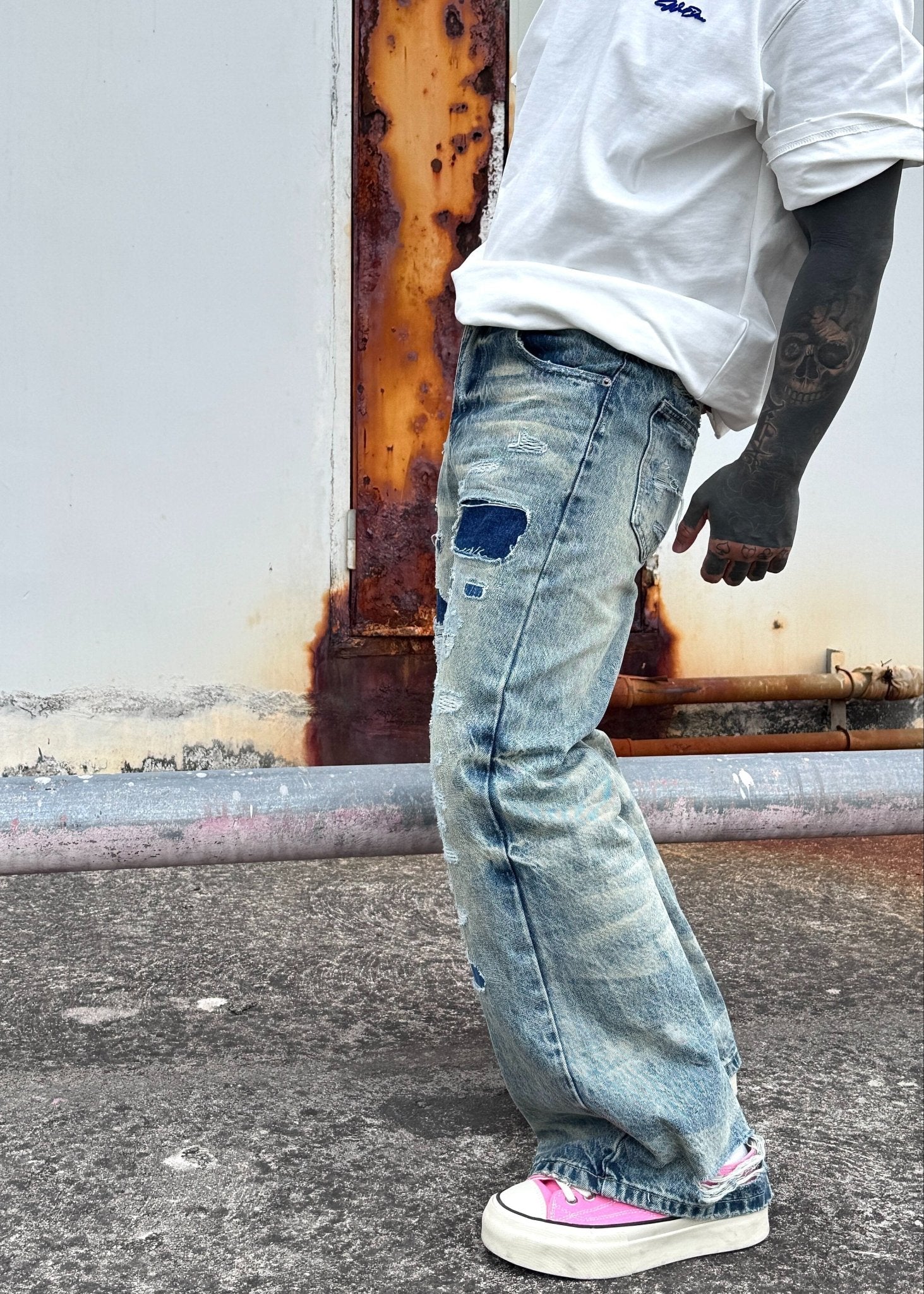 Distressed Baggy Jeans - Rick Circus