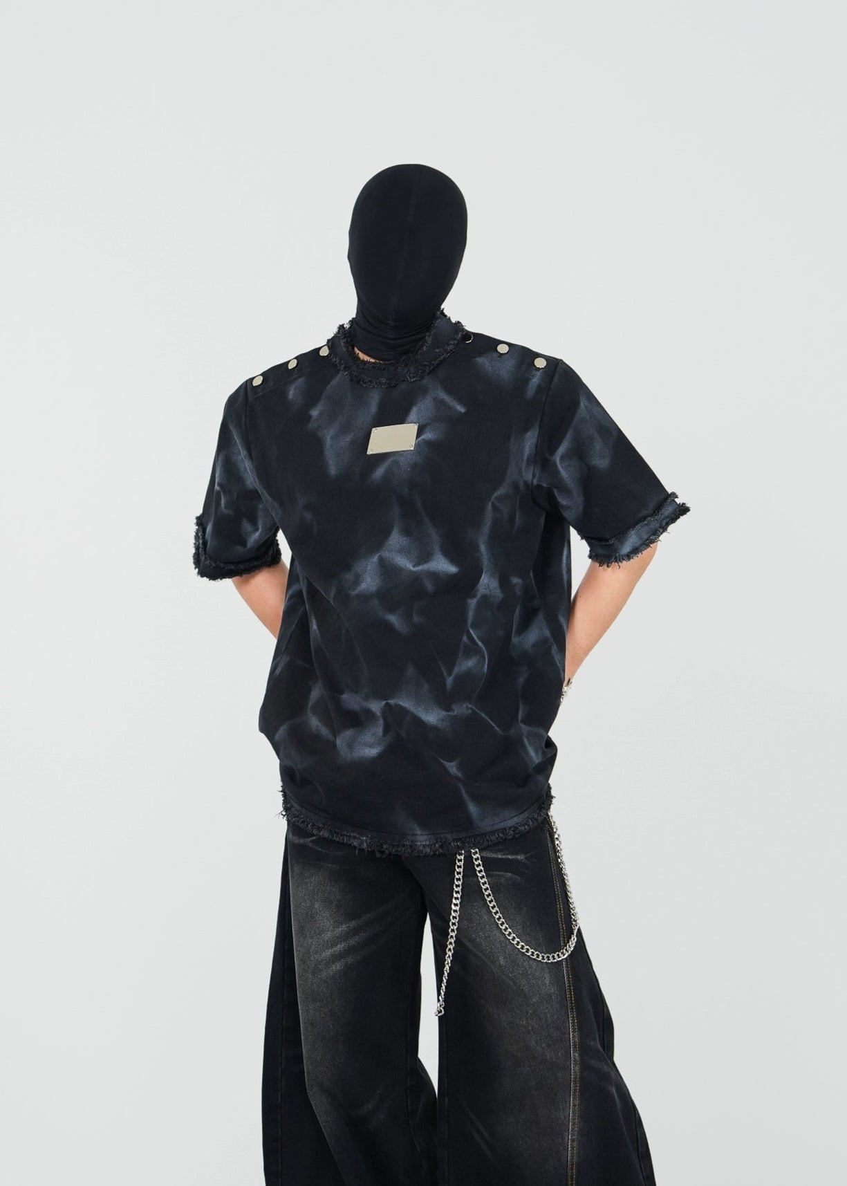 Distressed Dystopian T-Shirt with Metal Studs - Rick Circus
