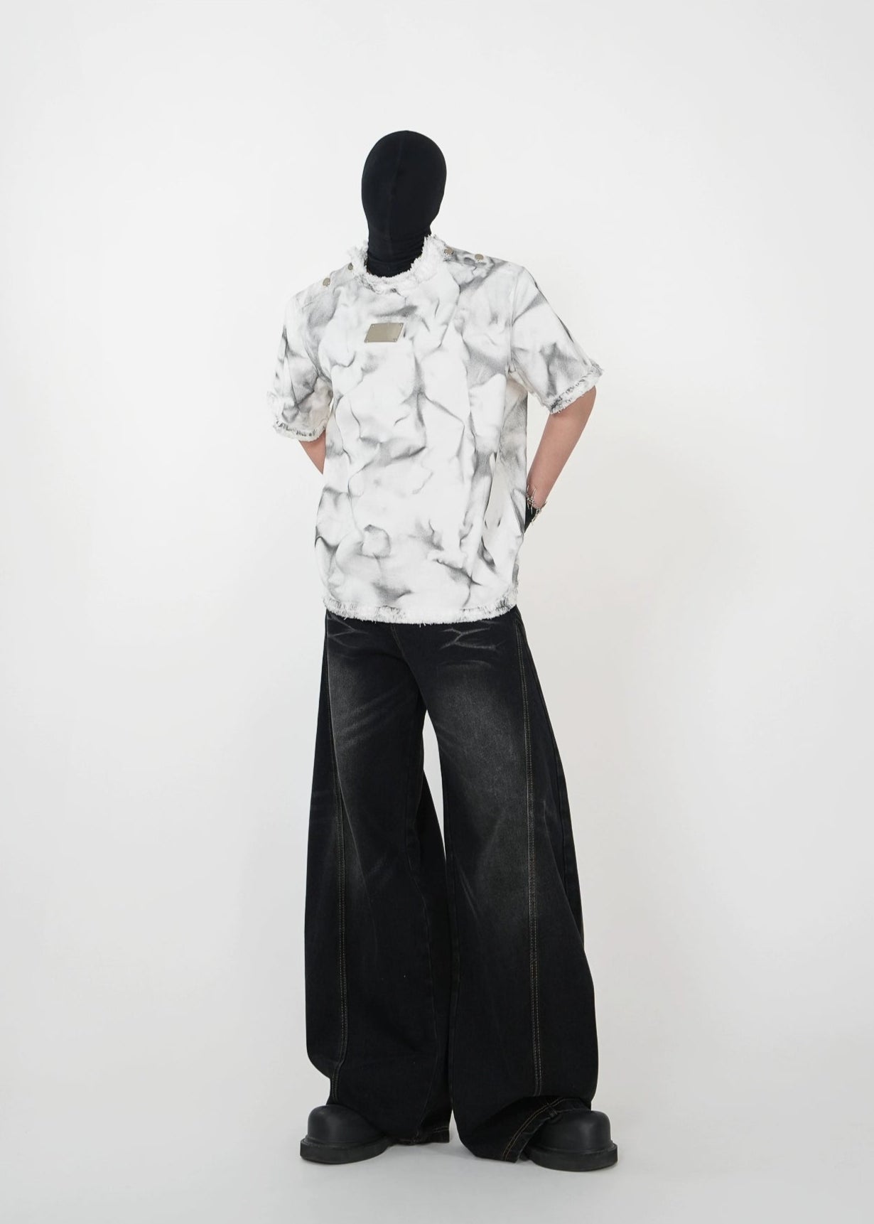 Distressed Dystopian T-Shirt with Metal Studs - Rick Circus