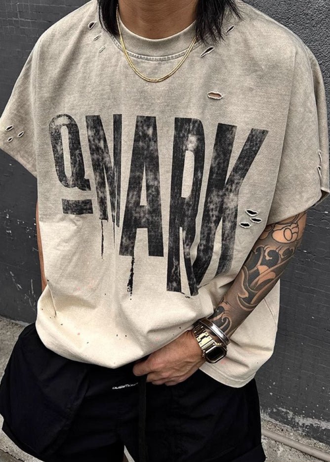 Distressed Graffiti Letter Print T-Shirt - Rick Circus